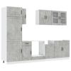 8 Piece Kitchen Cabinet Set Lucca Concrete Grey Wood Based Material