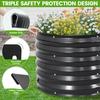 Oval Metal Outdoor Raised Garden Bed 8x2x1.4ft Grey with Protective Tape Gloves Tools for Vegetables Fruits Flowers Herbs Garde