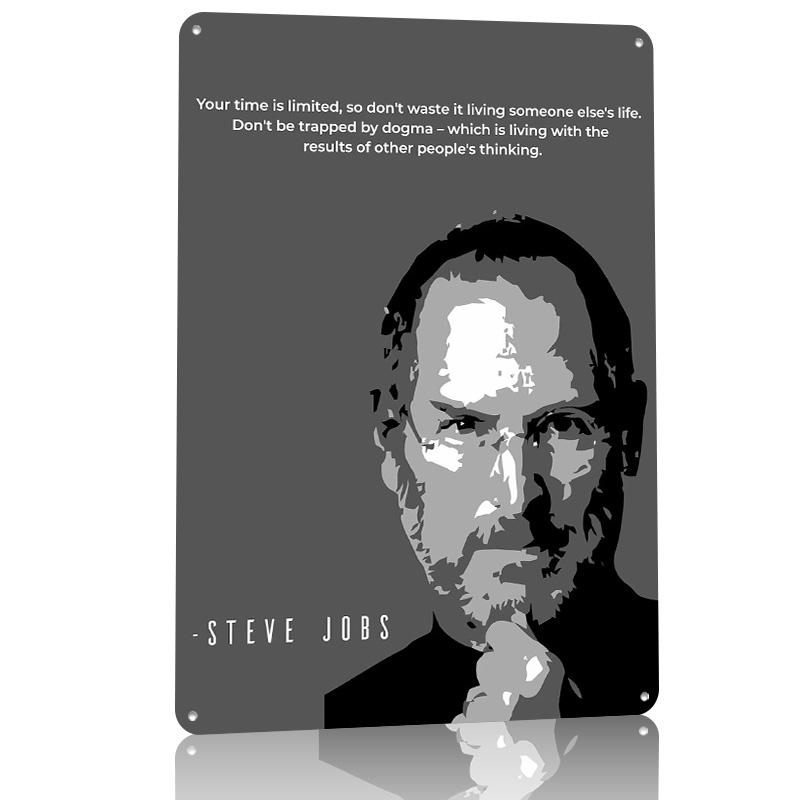 Steve Jobs Quote Poster Customized Vintage Metal Signs Wall Art Retro Tin Plaque for Modern Home Decoration Luxury Desk Decor