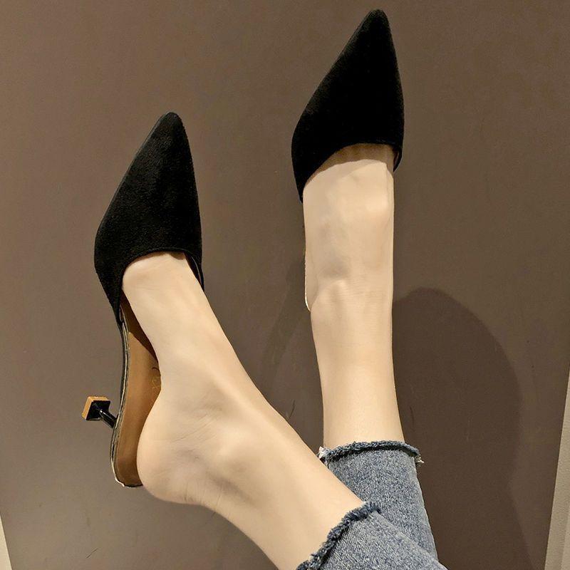 Baotou Slippers Women's Outer Wear 2025 Summer New Pointed Head Stiletto High Heels Sandals Half Drag Women's Shoes