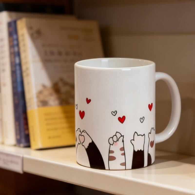 

330Ml Mug, Cute Cat Paw, Love Pattern Drinking Cup, The Perfect Gift for The Festival 330ml