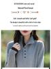 Women's Knitted Sweater with Turn-Down Collar - Two-Piece Illusion, Long Sleeve, Loose Fit, Slimming Design for Autumn/Winter.