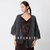 Hand-crocheted triangular fringed shawl retro style hollow design versatile fashion warm street women