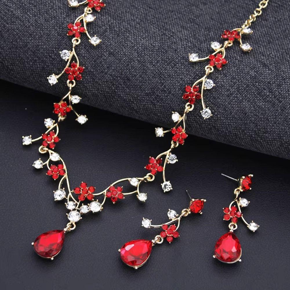 Golden Exquisite Jewelry Sets Shiny Choker Necklace Earring Set  Jewelry Gifts
