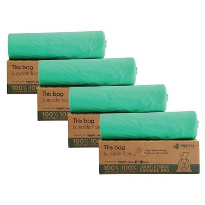 ARTH Compostable Garbage Bag Large 24 X 32 In, 40 Bags Pack of 4, Eco Friendly, Leak Resistant Garbage Bags, Trash Bag, Dustbin Cover