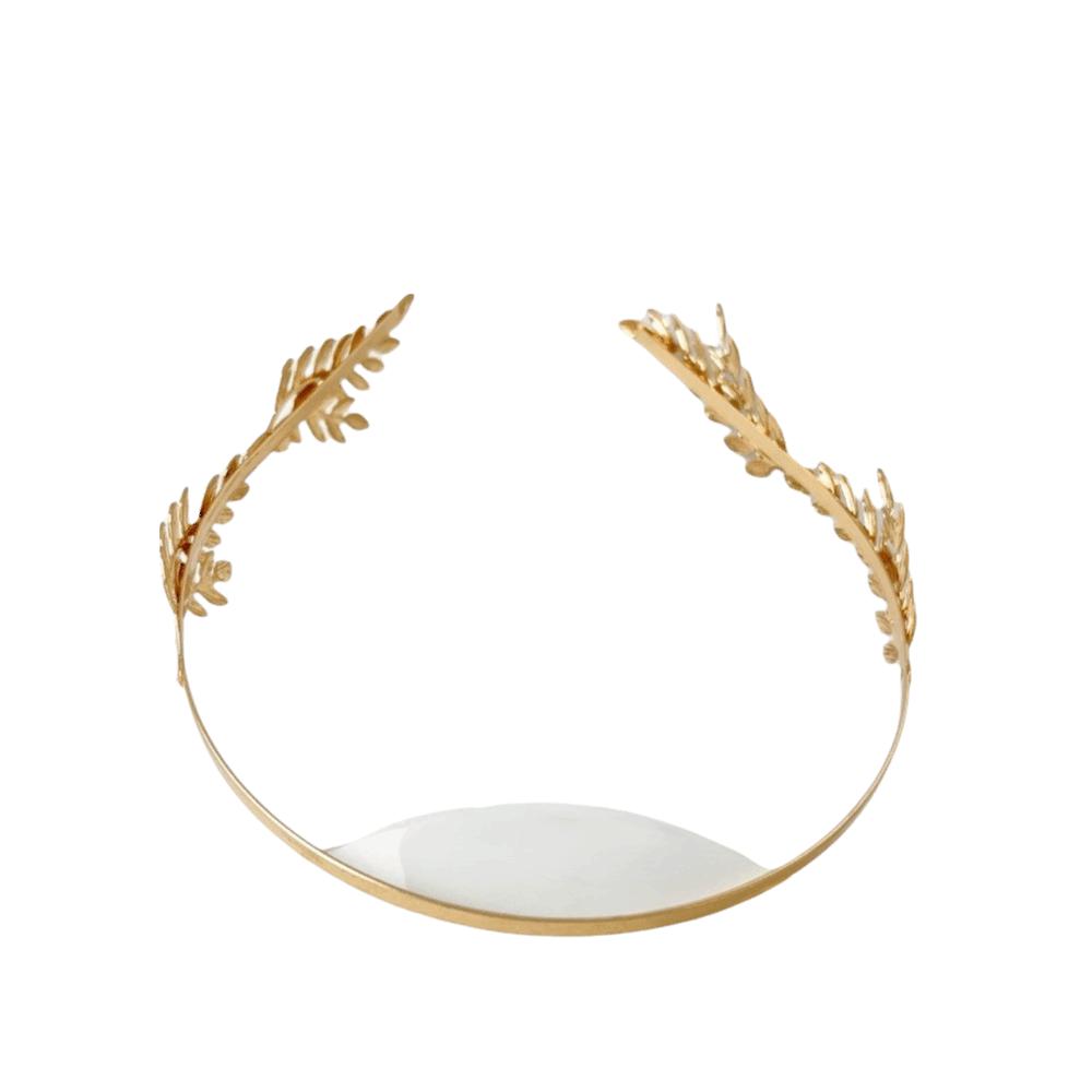 Elegant Women Tiara Golden Leaf Headdress Baroque Bridal Wedding Hair Jewelry Bridal