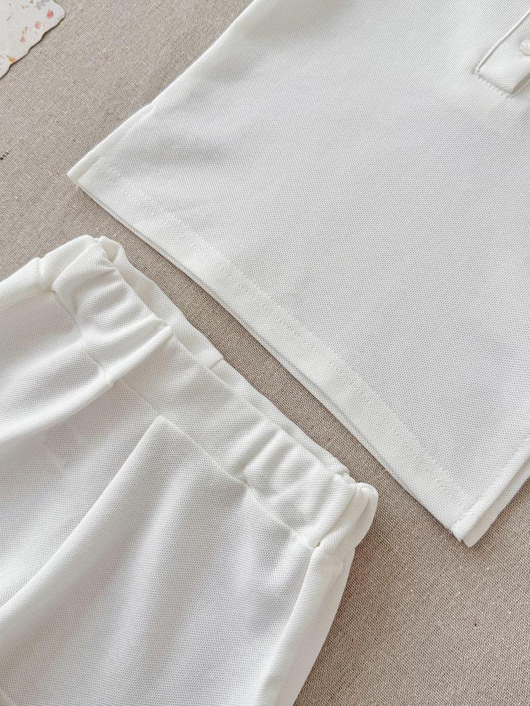 Set Due Pezzi Polo Estiva per Bambini 2026 - Stile Accademico per Bambini e Bambine, Manica Corta