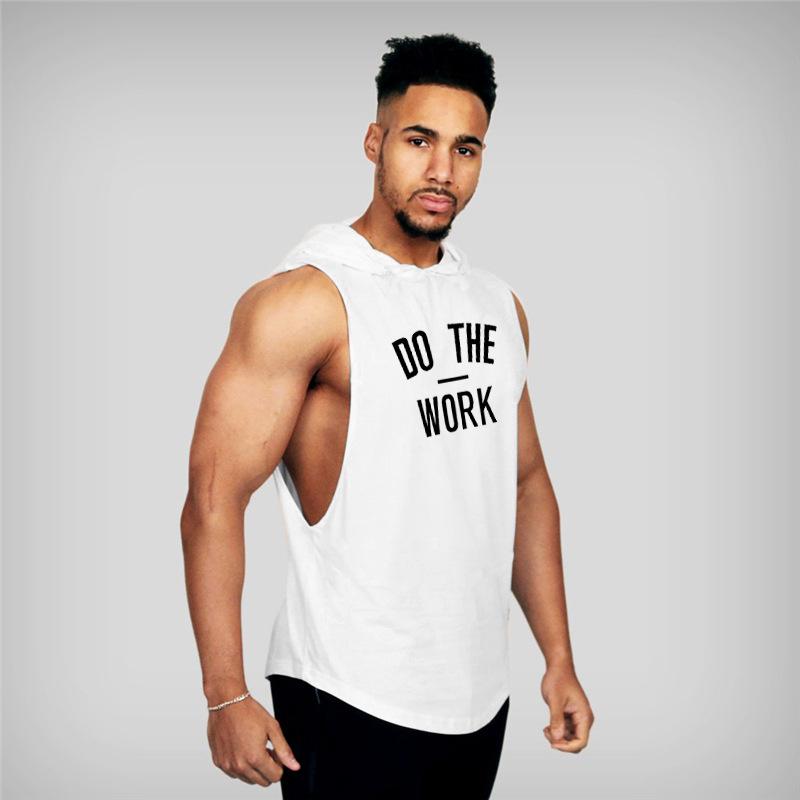 Neue Sportweste Herren Lose Sommer Reine Baumwolle Fitness Und Bodybuilding Schnell Trocknend Ärmelloses Schulterfreies Weißes Basishemd Ärmelloses T-Shirt