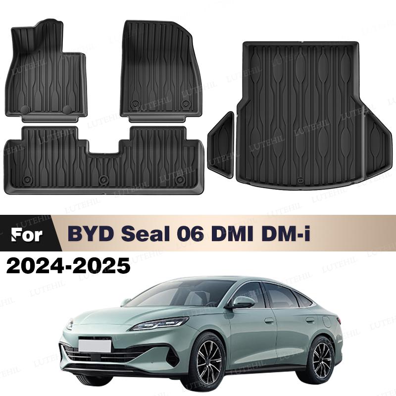 LUTEHIL All-Weather TPE Floor Mat Trunk Mat For BYD Seal 06 DMI DM-i 2024-2025 Custom Carpet Cover Auto Interior Accessories