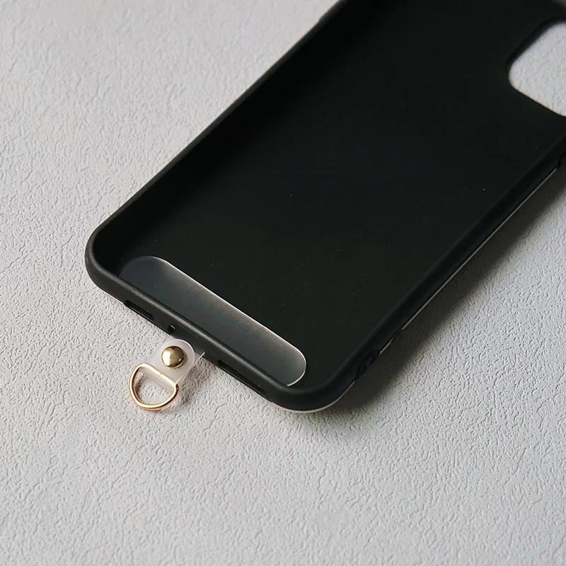 New Phone Accessory Long Cellphone Chain Anti Lost Universal Metal Leather Shoulder Neck Crossbody Phone Strap Case Holder Chain