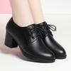 Coarse heel single shoes new spring soft sole medium heel British style