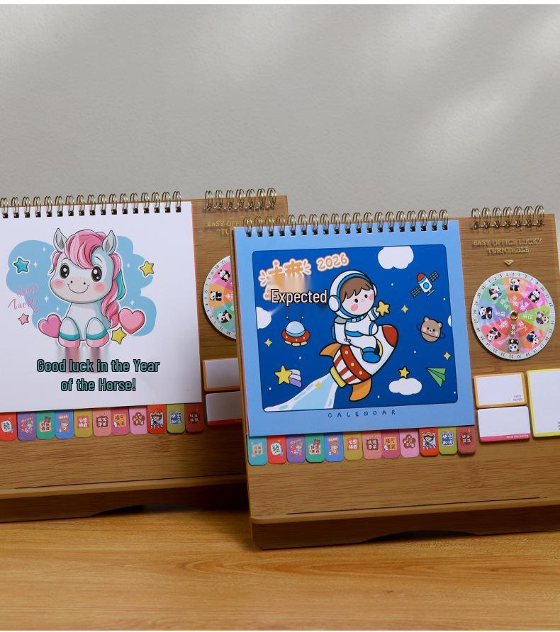 2025 Minimalist Desk Calendar & Memo Notebook - Creative Self-Discipline and Check-In Planner Ornament.