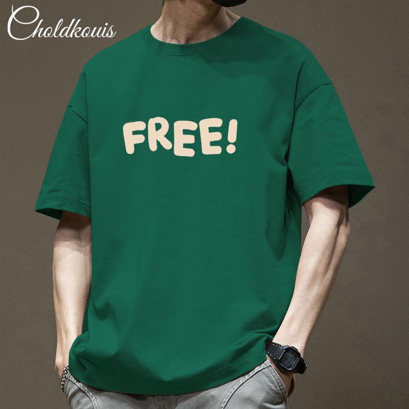 Minimalistische Sportbekleidung T-Shirts Bedrucktes Kurzarm-T-Shirt für Herren Baumwolle Sommer-Tops