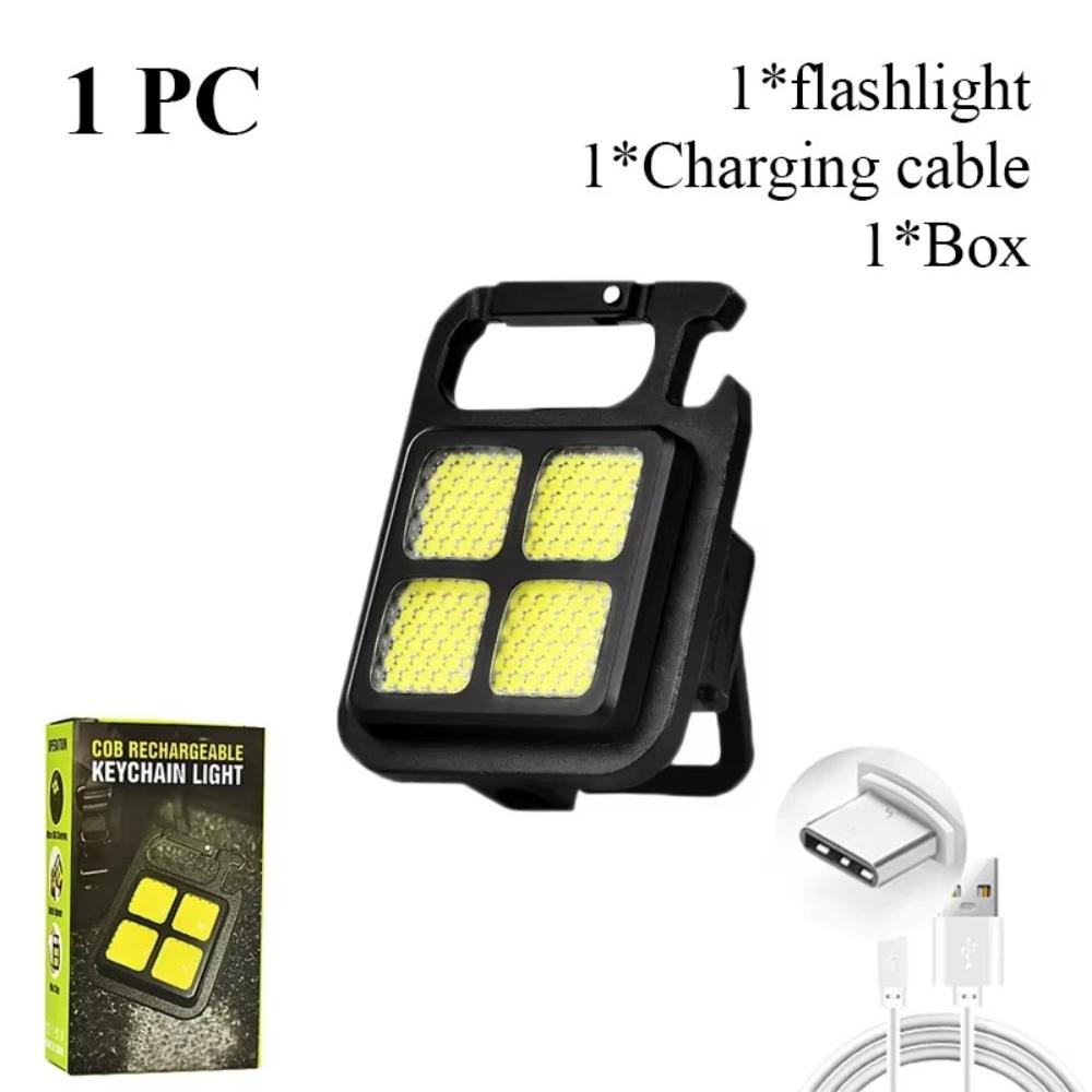 Mini Keychain Flashlights LED Side Light USB Rechargeable Torch COB Work Lamp Ultra Bright  Portable Lantern for Camping Hiking
