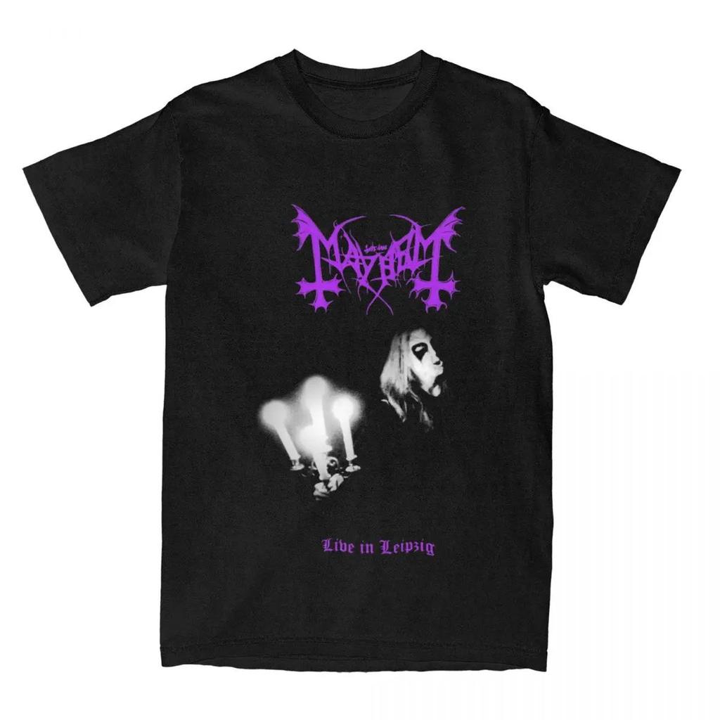 Męski T-Shirt Zespół Rockowy Mayhem Black Metal T-Shirt Vintage 100% Bawełna Krótki Rękaw Okrągły Dekolt T-Shirt Kobiety Rozmiar EU Unisex Topy