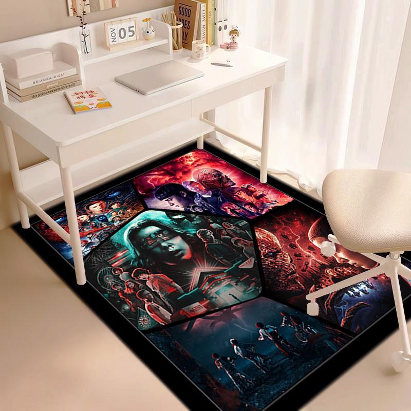 Halloween horror horror theme Stranger Things carpet home living room decoration table and chairs anti slip door mat outdoor picnic mat carpet A6