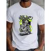 European Sizes Graffiti Design T-Shirt Gift for Dad Or Him In Father'S Day Summer Casual Streetwear Tee Trendy Men's Short-Sleeve Crew Neck Tops