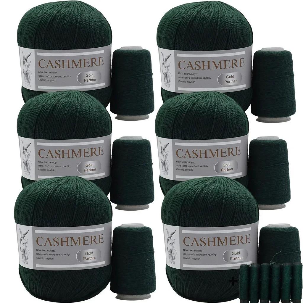 6 Pcs Cashmere Blend Yarn Worsted Weight Bundle for Coats Machine Washable Ultra Soft Knitting Crochet Yarn DIY Crafts