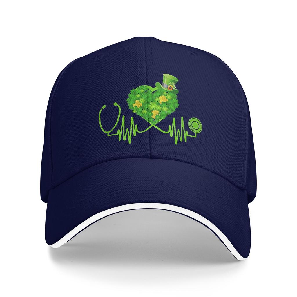 Unisex Nurse Stethoscope Heartbeat Irish Saint Patricks Day Outdoor Hat Sun Baseball Caps New Baseball Cap Golf Hats