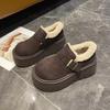 Retro Height-increasing Thick-soled Cotton Shoes for Women, New Fleece and Thickened Warm Shoes