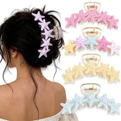 Non-slip Starfish Hair Claw Clip Large Hair Grab Clip Sweet Beach Shark Clip  Pool Party