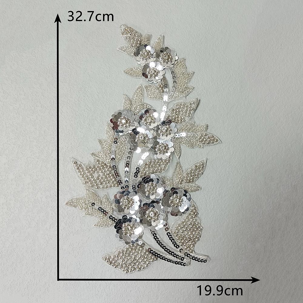 Mesh Sequin Embroidery Bead Embroidery Nails Diamond Lace Diy Sewing Collar Decoration Matching Clothing Single Flower Accessories