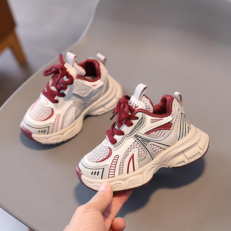 Kids Mesh Breathable Sports Shoes Boys Girls Soft Sole Casual Dad Sneakers For Big Children