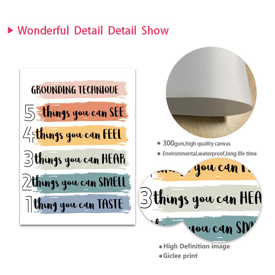 Inspirational Quotes Mental Health Schematic Wall Art Canvas Painting Nordic Posters And Prints Wall Pictures Kids Room Decor