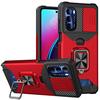For MOTO G Stylus 5G 2025 PC with Stand Ring Sliding Window Multifunctional Magnetic Anti-Drop Anti-Fingerprint Phone Case