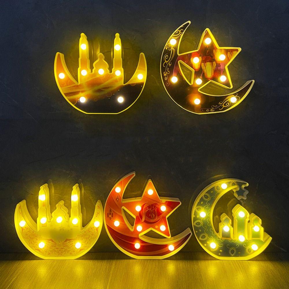 

LED Eid Mubarak Ornament White Desktop Knick-knack NEW Ramadan Night Light Home Decoration 5