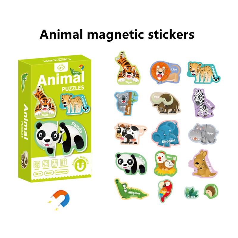 Magnetic Stickers Refrigerator Letters Cognitive Numbers Animal Matching Puzzle Game Baby Early Educational Toys For Children