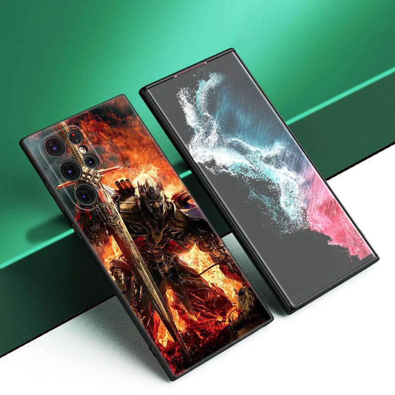 Transformers Bumblebee Černý Silikonový Kryt na Telefon Pro Samsung Galaxy S23 S21 S20 FE S24 S22 Ultra S10E S10 S9 S8 Plus