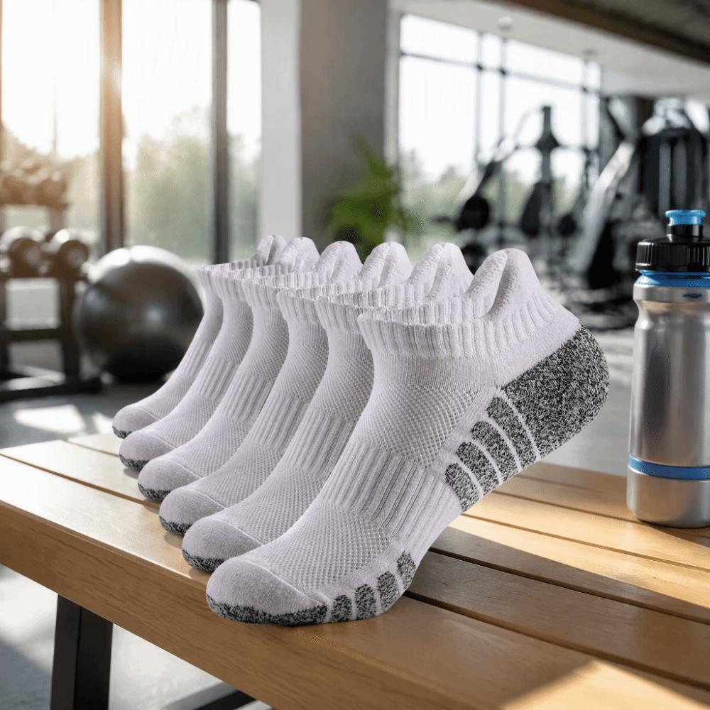 6pcs Towel Bottom Running Sock White Dark Gray Athletic Sock New Sports Sock  Running