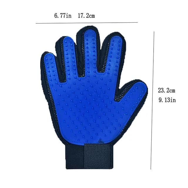 Silicone Pet Gloves Cat Dog Hair Removal Cat Supplies Comb Hair Removal Brush Rubber Sticky Hair Gloves синий