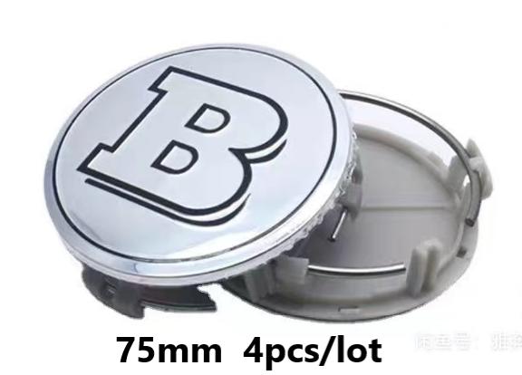 4pcs 75mm Wheel center hub Cap for BRABUS smart GLA GLC CLA CLS W176 W177 W464 W204 W205 W206 W117 G65 G50 W212 W166 badg hubcap