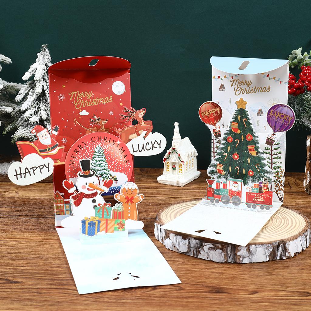 Christmas 3D Pop Up Greeting Card Money Envelope Set Merry Christmas Decor for Home 2025 Navidad Natal Xmas Gifts New Year 2026