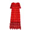 Elegant Summer A-line Sequin Tassel Dress - Short Sleeve, Round Neck, Loose Fit