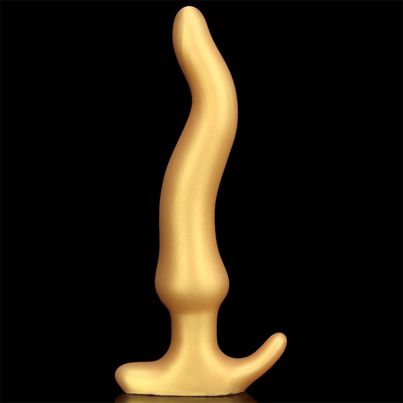 Goldene Silikon-Analstöpsel Arschloch Extra lange tiefe Analstöpsel erweiterter Analclub weibliche Masturbation