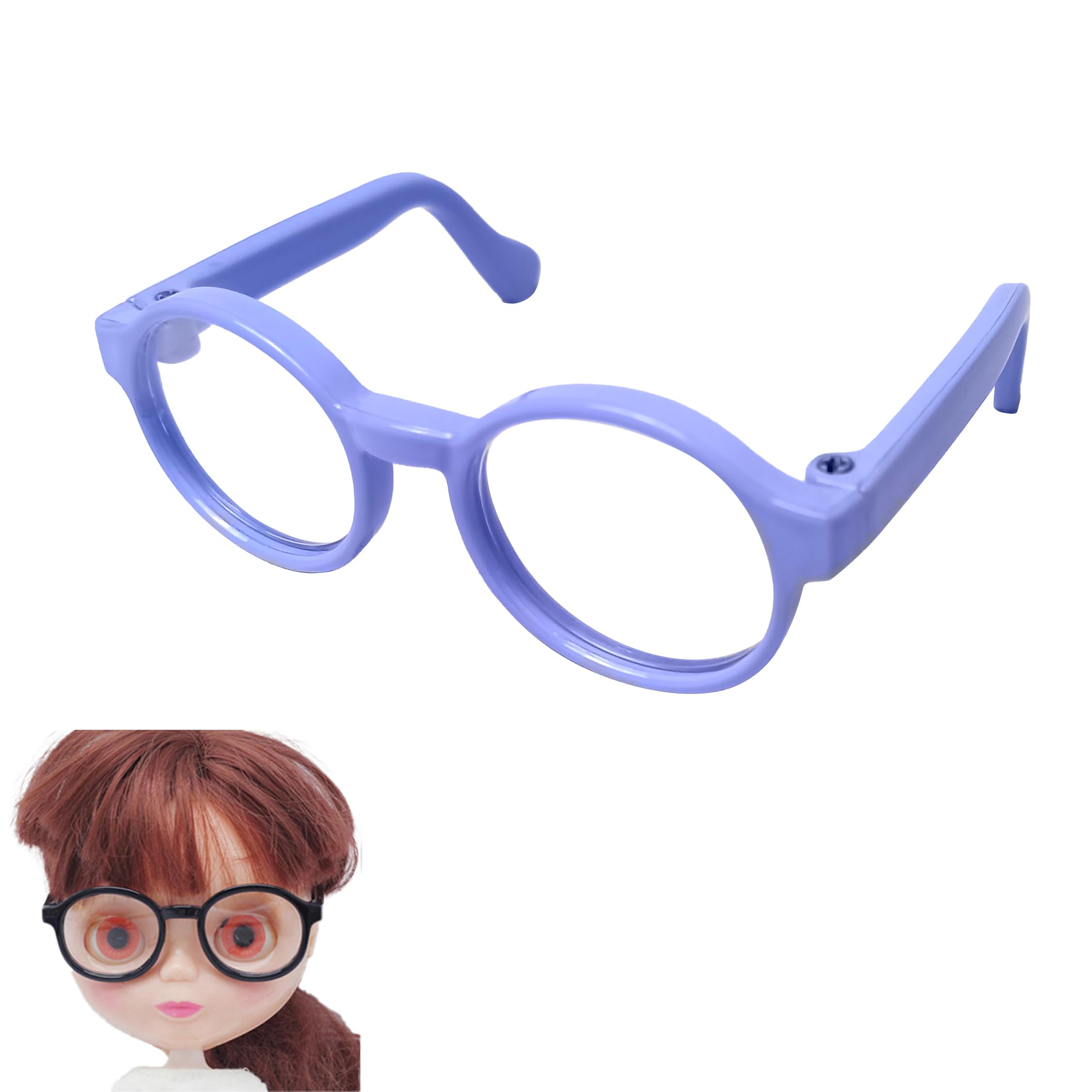 

DOYOUCOTO Glasses Plush Doll, Chibi Plush, Oshikatsu, Round Glasses, Mini Doll Parts, Small Plush Toy, Pet Figure, Handmade Material (Macaron Blue,