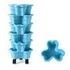 New Vertical Tower Stackable Multi-layer Plastic Flower Pot - 3 Petal 6-Tier Plant Flowerpot with Movable Caster For Home Garden