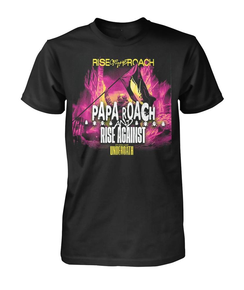 Papa Roach And Rise Against Rise Of The Roach Tour 2025 Tour Shirt AD134 Unisex T-Shirt S