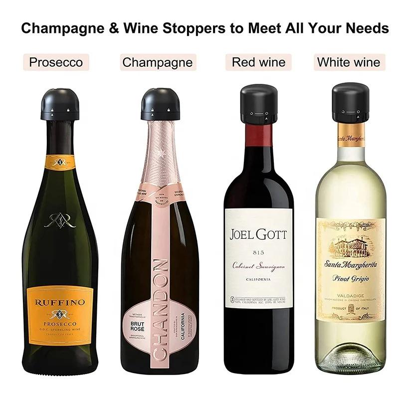 Reusable Vacuum Silicone Wine Bottle Stopper with Twist Lock Leak-proof Champagne Cap Wine Bottle Plug for Keep Fresh Bar Tools
