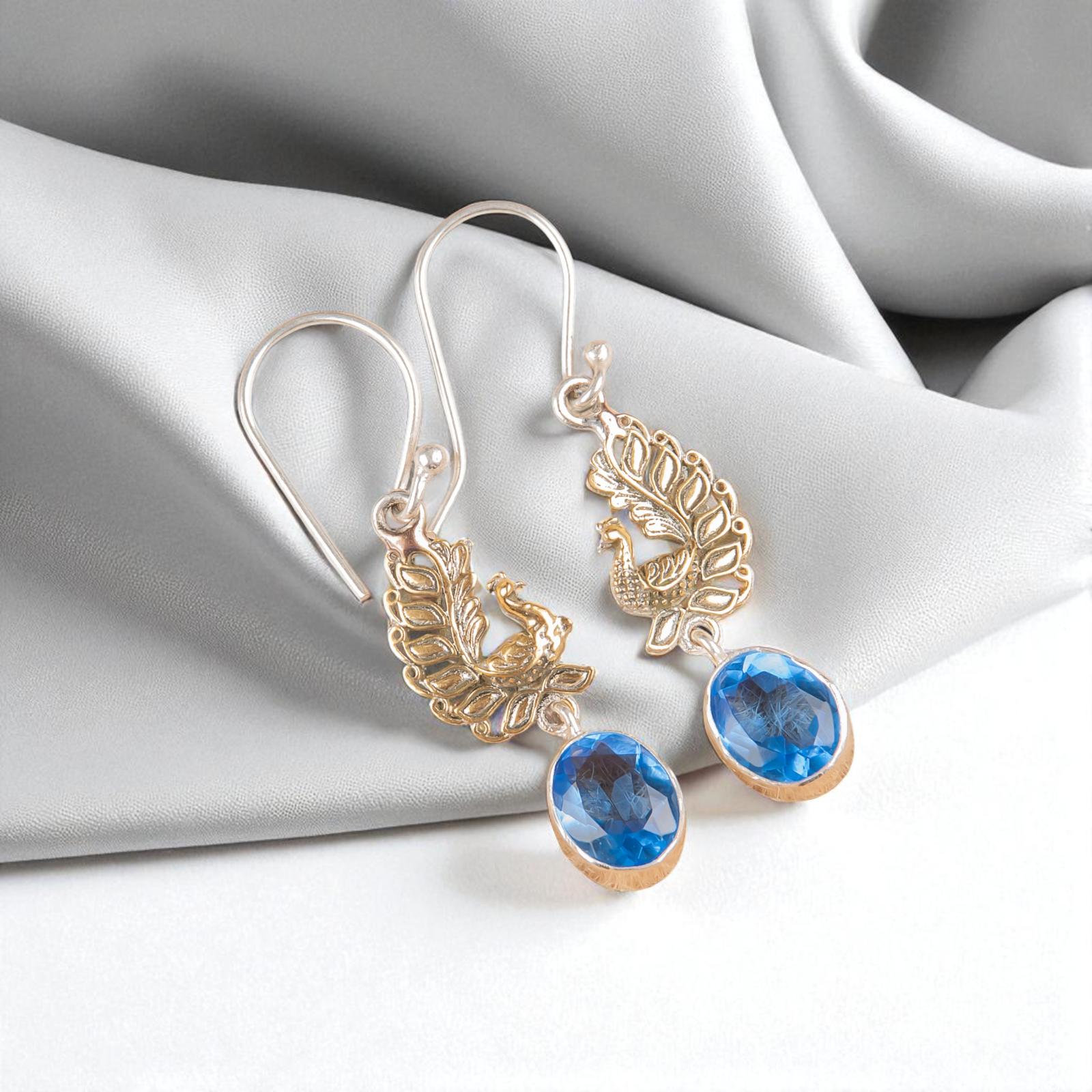 

Редкий Танзанит Драгоценный Камень 925 Стерлинговое Серебро Ювелирные Изделия Ручной Работы Висячие Серьги 1.8 EE-88-9