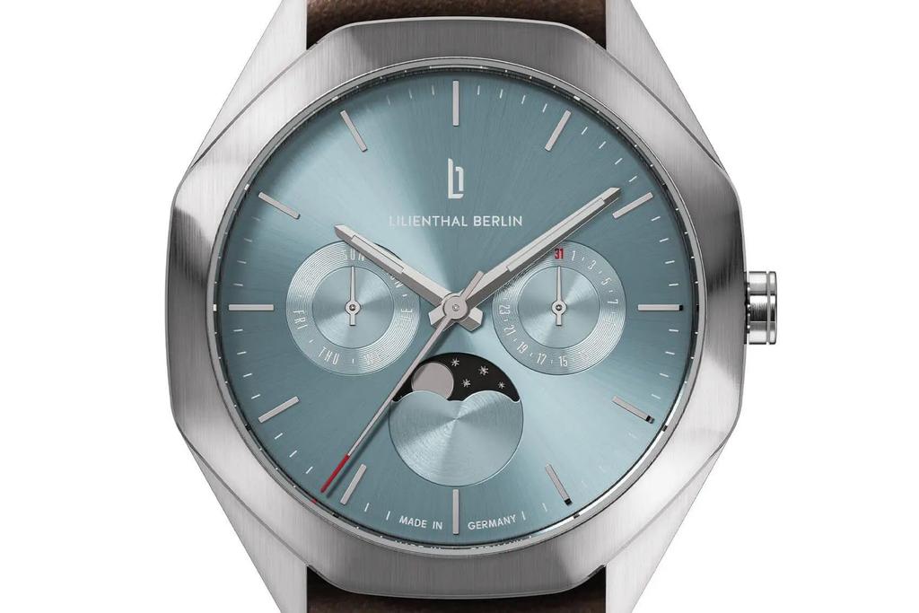 Lilianthal Berlin Brun Månfas Dag Datum Tillverkad i Herrklocka, Tyskland, OM2-001-CB046AB