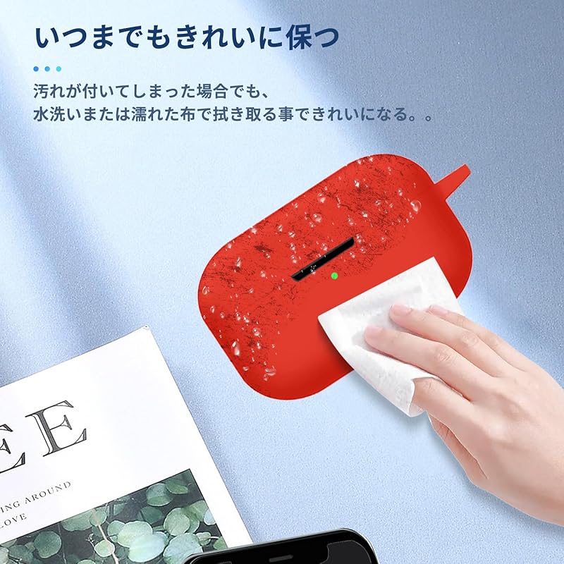 For Technics EAH-AZ100 for Case Cover [NOUKAJU] Wireless Earphones Silicon Protective Case (With Carabiner + Strap Included) ) Fall Prevention Scratch