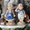 Resin Crafts Salute Doll Ornament Mediterranean Style Couple Figure Model  Home Decoration