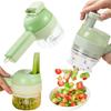 Elektrisches Gemüseschneider-Set Handheld Kabelloser Knoblauchstampfer Lebensmittelzerkleinerer Fleischwolf Maschine Schäler Scheibe Küchenzubehör