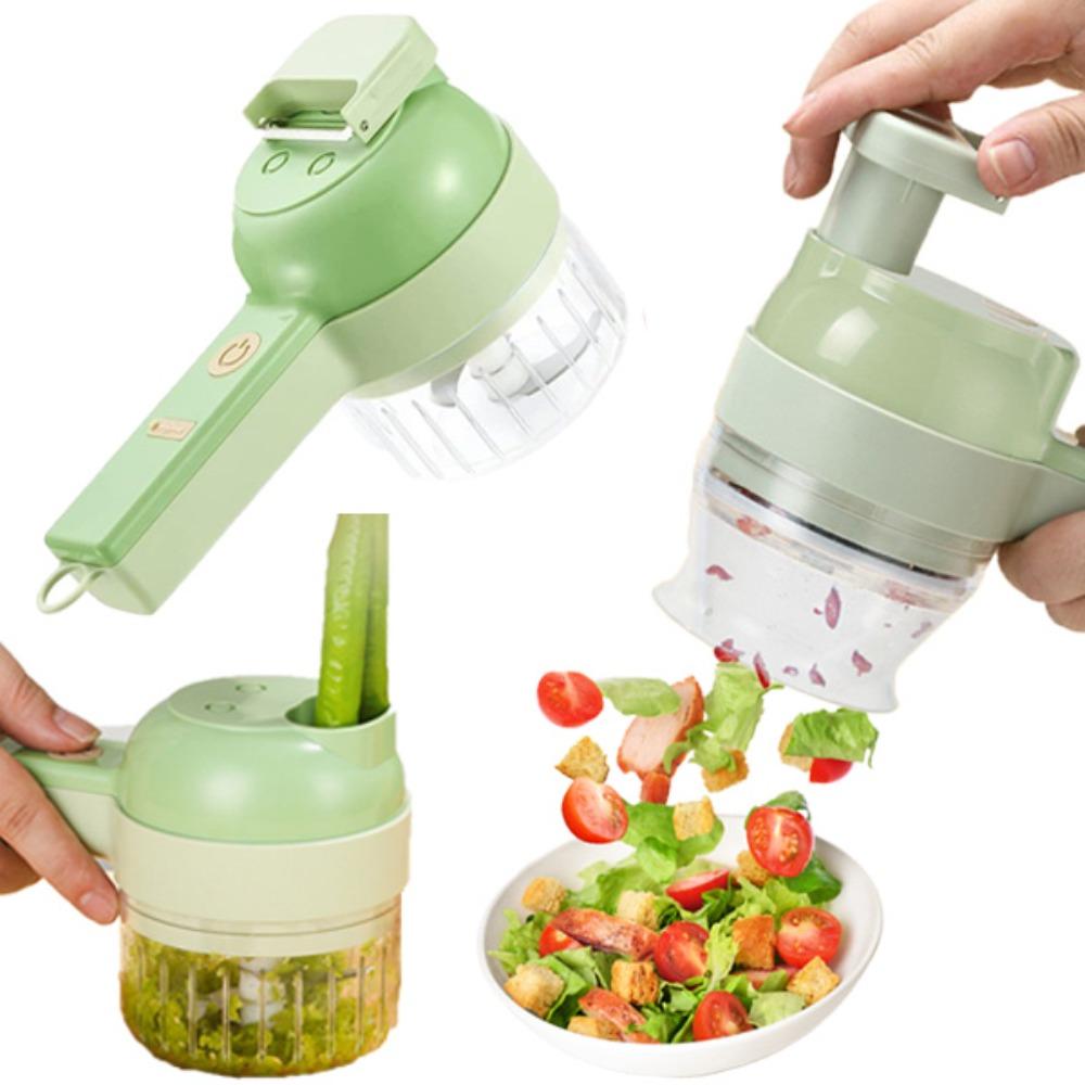 Electric Vegetable Cutter Set Handheld Wireless Garlic Masher Food Chopper Meat Grinder Machine Peel Slice Kitchen Accessories