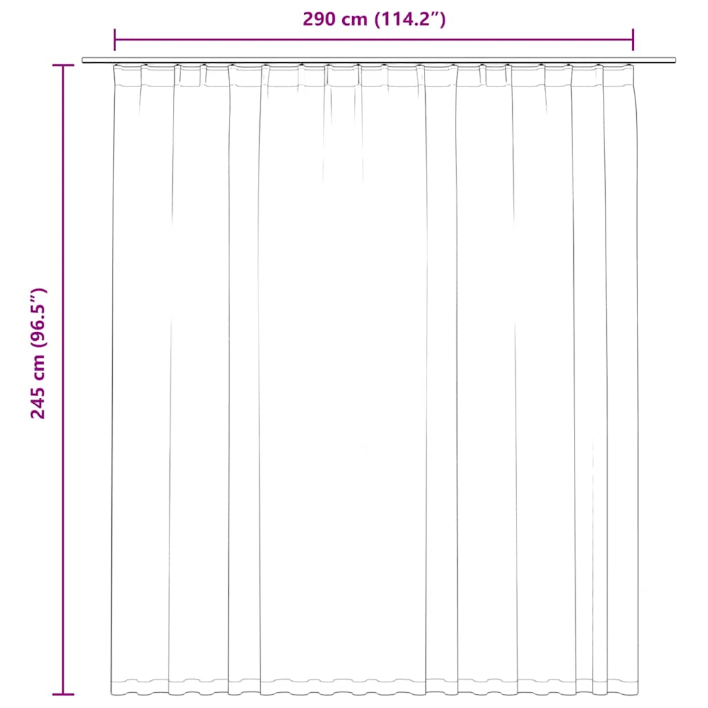 Blackout Curtain with Hooks Blue 290 X 245 Cm