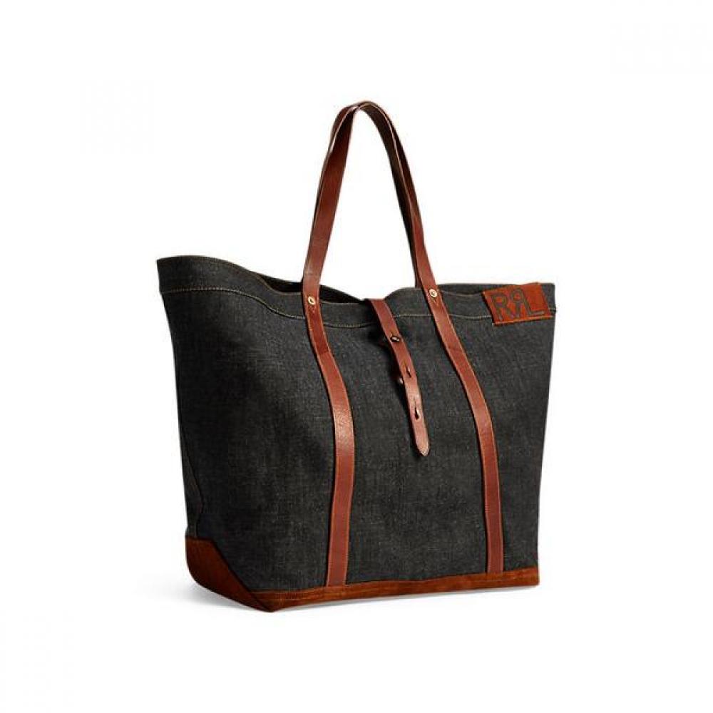 Double Rl Denim Tote With Leather Trim Marrbgs0g620002410